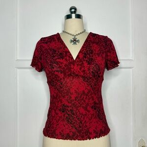Red floral top